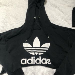 Black cropped adidas hoodie